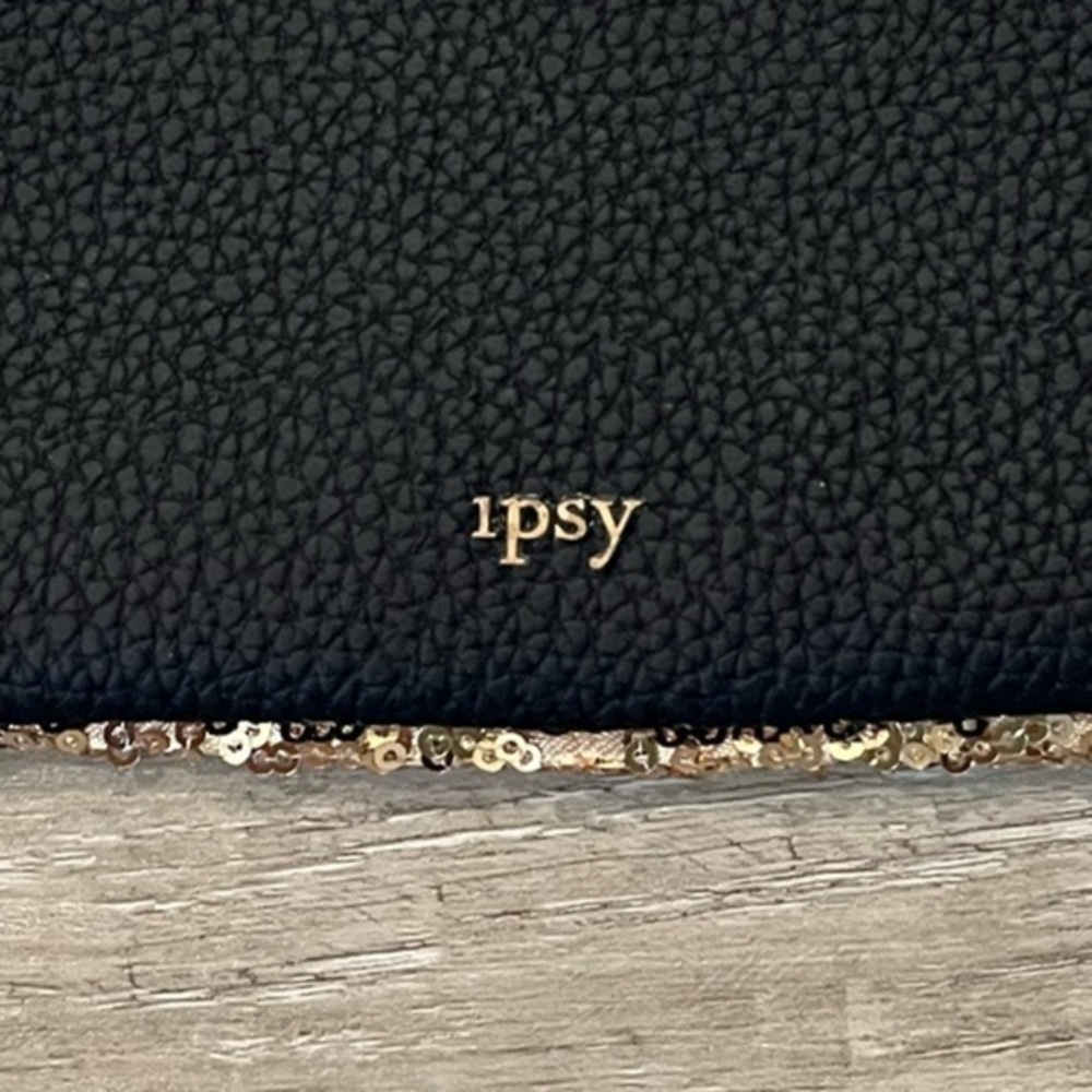 IPSY Glam Bag Metallic Gold Sequin and Black Like New - Picture 11 of 11